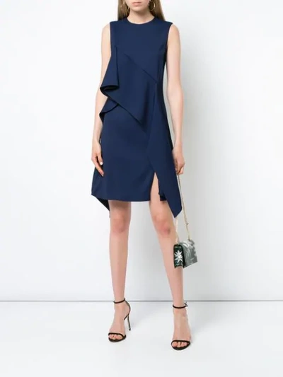 Shop Diane Von Furstenberg Ruffle Front Dress In Blue