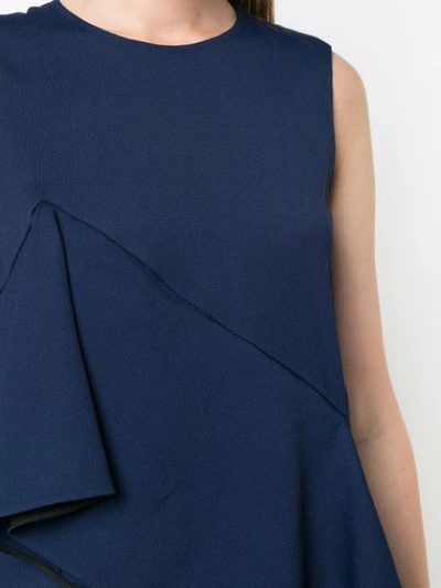 Shop Diane Von Furstenberg Ruffle Front Dress In Blue