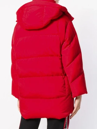 Shop Woolrich Detachable Hood Padded Jacket In Red