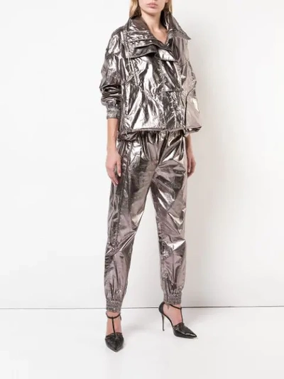 Shop Jason Wu Metallic Structured Jacket In Silver