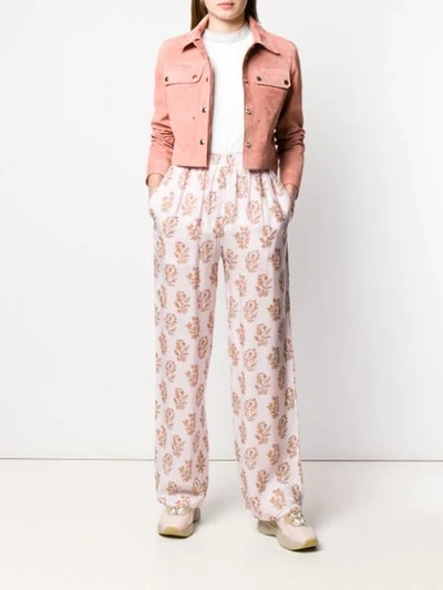 Shop Acne Studios Printed Pyjama Trousers In Pink
