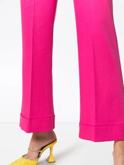 Shop Roksanda Iana Flared Silk Blend Trousers In Pink