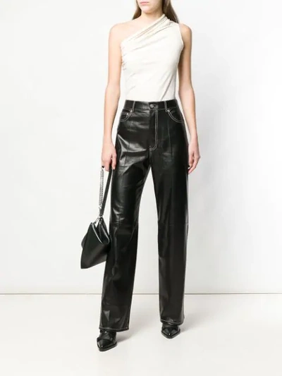 Shop Helmut Lang High Waisted Flared Trousers In Black