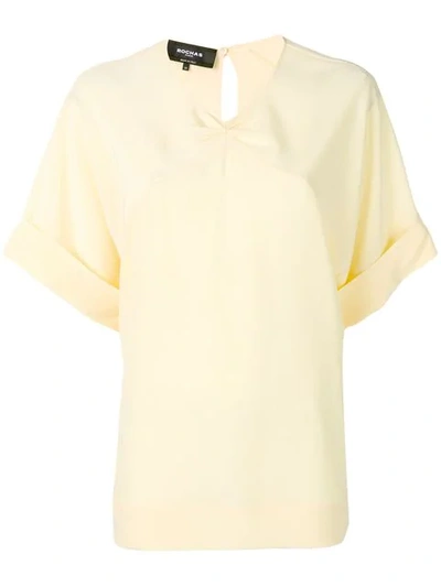 Shop Rochas V-neck Boxy Blouse In Yellow