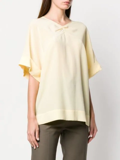 Shop Rochas V-neck Boxy Blouse In Yellow