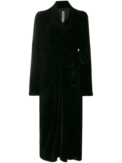 RICK OWENS WRAP MIDI DRESS - 黑色