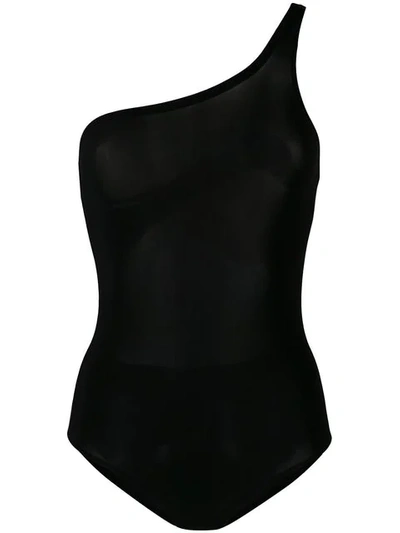 Shop Isabel Marant One Shoulder Swimsuit In Black