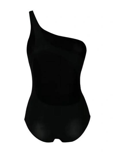 Shop Isabel Marant One Shoulder Swimsuit In Black