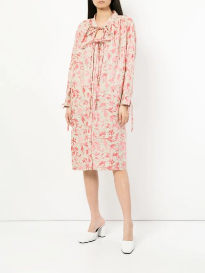 Shop Osman Printed Shirt Dress - Neutrals