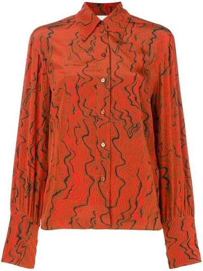 Shop Chloé Abstract Print Shirt In Red