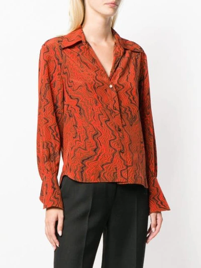 Shop Chloé Abstract Print Shirt In Red