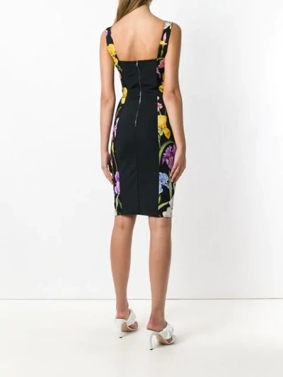 Shop Dolce & Gabbana Floral Print Dress In Hns50 Black/multicolor