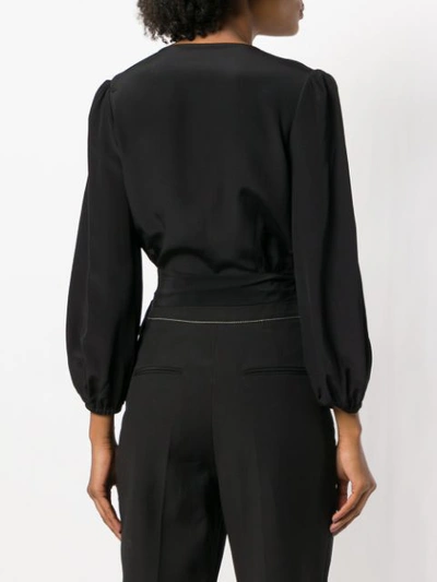 Shop Temperley London Eden Wrap Blouse In Black