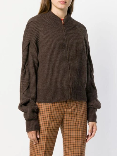 Shop See By Chloé Chunky Ribbed Cardigan In Brown