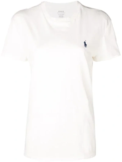 Shop Polo Ralph Lauren Embroidered Logo T-shirt - White