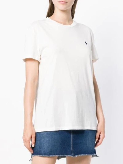 Shop Polo Ralph Lauren Embroidered Logo T-shirt - White