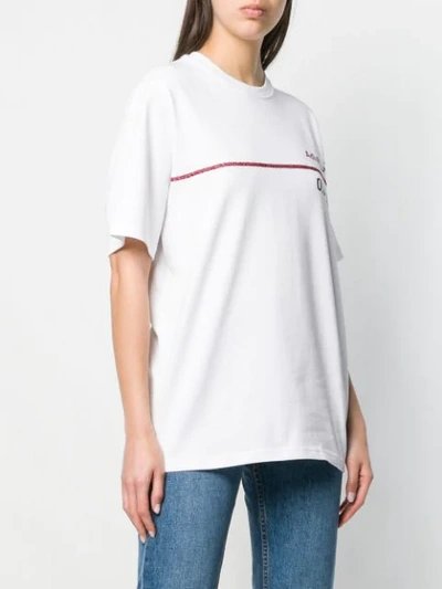 ADISH EMBROIDERED STRIPE T-SHIRT - 白色