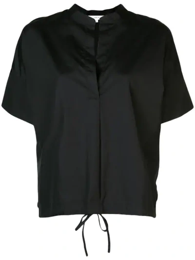Shop Vince Short-sleeve Blouse In Black