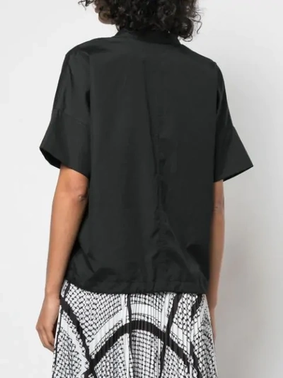 Shop Vince Short-sleeve Blouse In Black