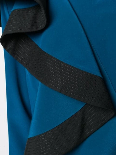 Shop Givenchy Silk Ruffle Asymmetric Top In Blue