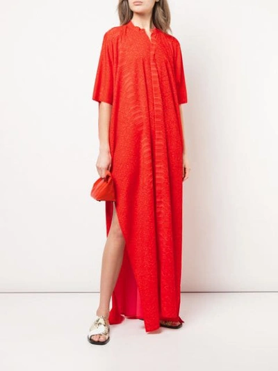 Shop Baja East Side Slit Maxi Dress In Red