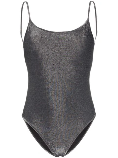 Shop Ack Fisico Amarena Scoop Neck Swimsuit In Metallic