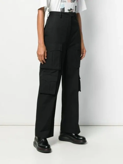 PRADA SIDE POCKET CARGO TROUSERS - 黑色