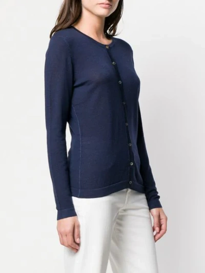 Shop Sottomettimi Fitted Button Cardigan In Blue