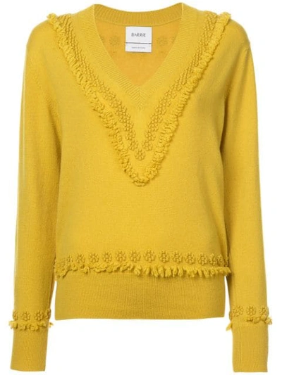 Shop Barrie Romantic Timeless Cashmere V-neck Pullover In Yellow