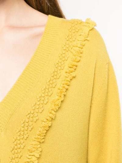 Shop Barrie Romantic Timeless Cashmere V-neck Pullover In Yellow