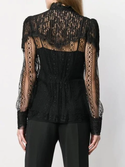 Shop Dolce & Gabbana Lace Panel Blouse In Black
