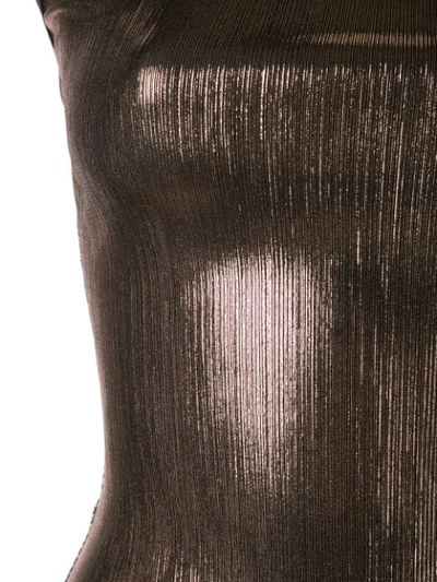 Shop Alix Keen Metallized Bodysuit In Bronze