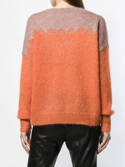 Shop Isabel Marant Contrast Panel Knit Sweater In Orange