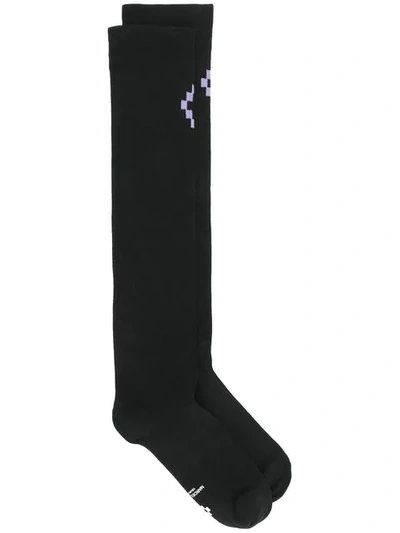 Shop Marcelo Burlon County Of Milan Cross Long Socks - Black