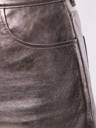 Shop Nobody Denim Leather Piper Skirt In Metallic