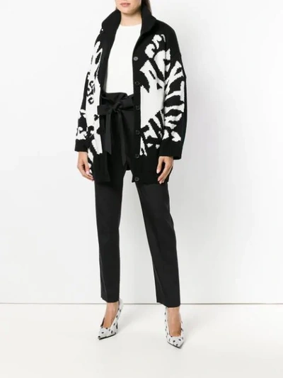 Shop Valentino Monogram Knit Cardigan - Black