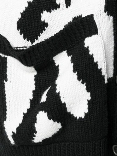 Shop Valentino Monogram Knit Cardigan - Black