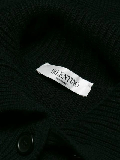 Shop Valentino Monogram Knit Cardigan - Black