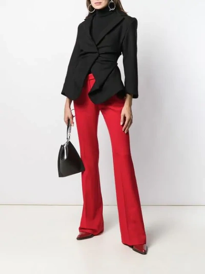 Alexander Mcqueen Red Wool Wide Leg Pants In Red