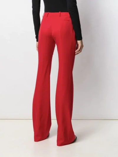 Alexander Mcqueen Red Wool Wide Leg Pants In Red