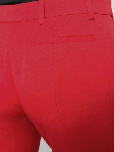 Alexander Mcqueen Red Wool Wide Leg Pants In Red