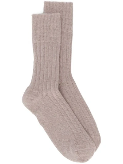 Shop Isabel Marant Knitted Mid-calf Length Socks In Neutrals