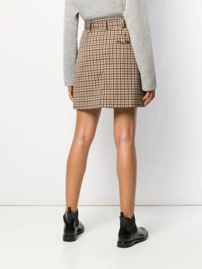 Shop Baum Und Pferdgarten Check Double-breasted Mini Skirt In Neutrals
