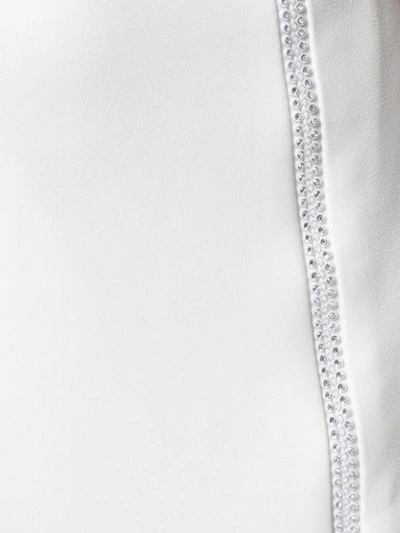 Shop David Koma Crystal Stripe Crepe Dress In White
