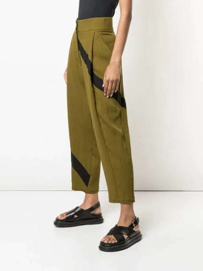 Shop Palmer Harding Static Trousers In Green