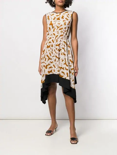 Shop Diane Von Furstenberg Chain Print Dress In Brown
