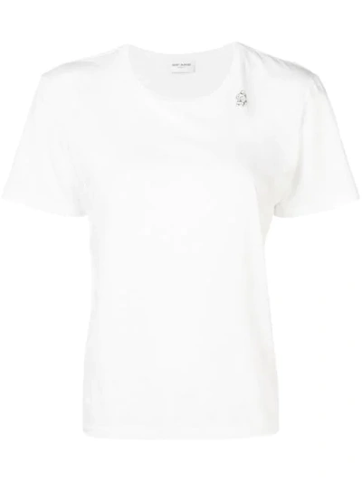 Shop Saint Laurent Round Neck T-shirt In White