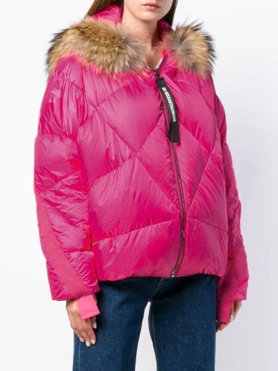 Shop As65 Fur Trimmed Puffer Coat - Pink
