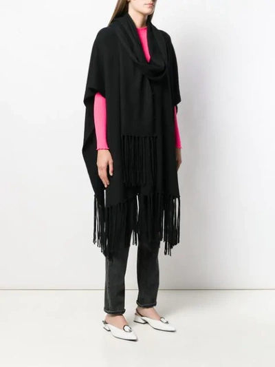 Shop Ferragamo Tassel Cardi-coat In Black