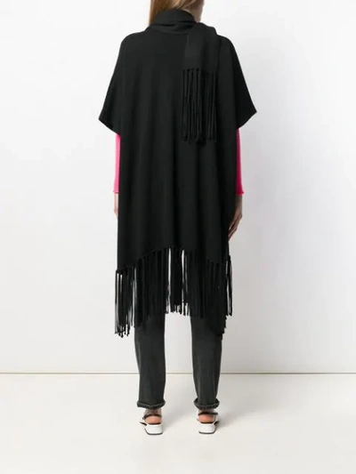 Shop Ferragamo Tassel Cardi-coat In Black